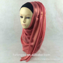 Fashion women plain tassels muslim women head scarf shawl Gilter cotton sequins Hijab